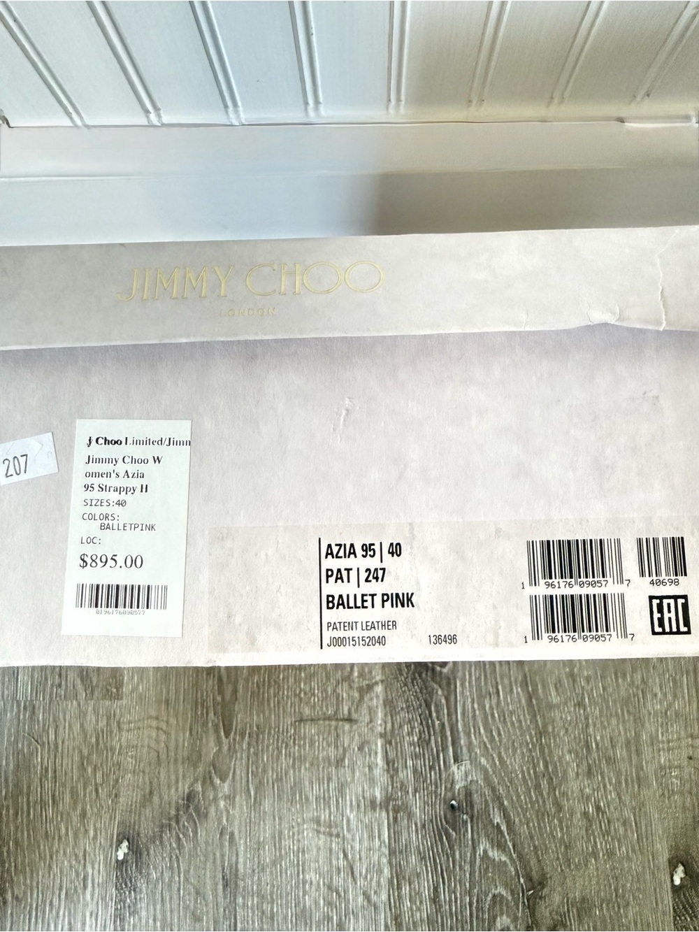 ❗️SOLD❗️Jimmy Choo Azia 95 Ballet Pink Patent Leather Strappy Sandals Size - Picture 9 of 10